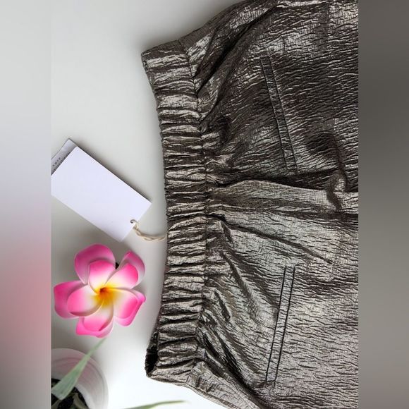 ZARA Shiny Gold/Silver Pants - Picture 6 of 10